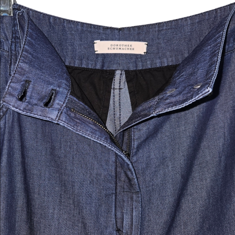 Dorothee Schumacher Wide-Leg High Waist Chambray Jeans/Pants, Size 5 (12) ~ EUC - Picture 11 of 16